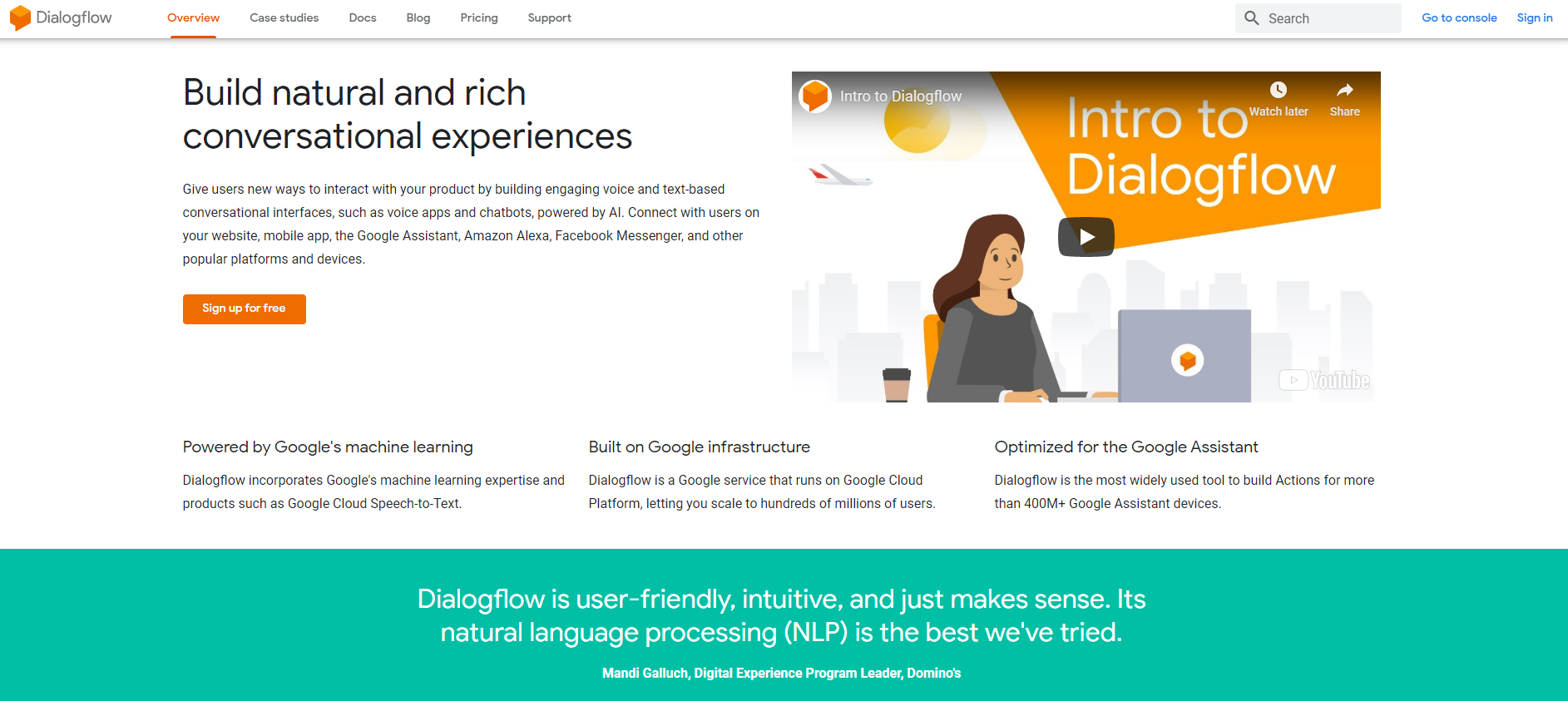 best enterprise chat software - DialogFlow