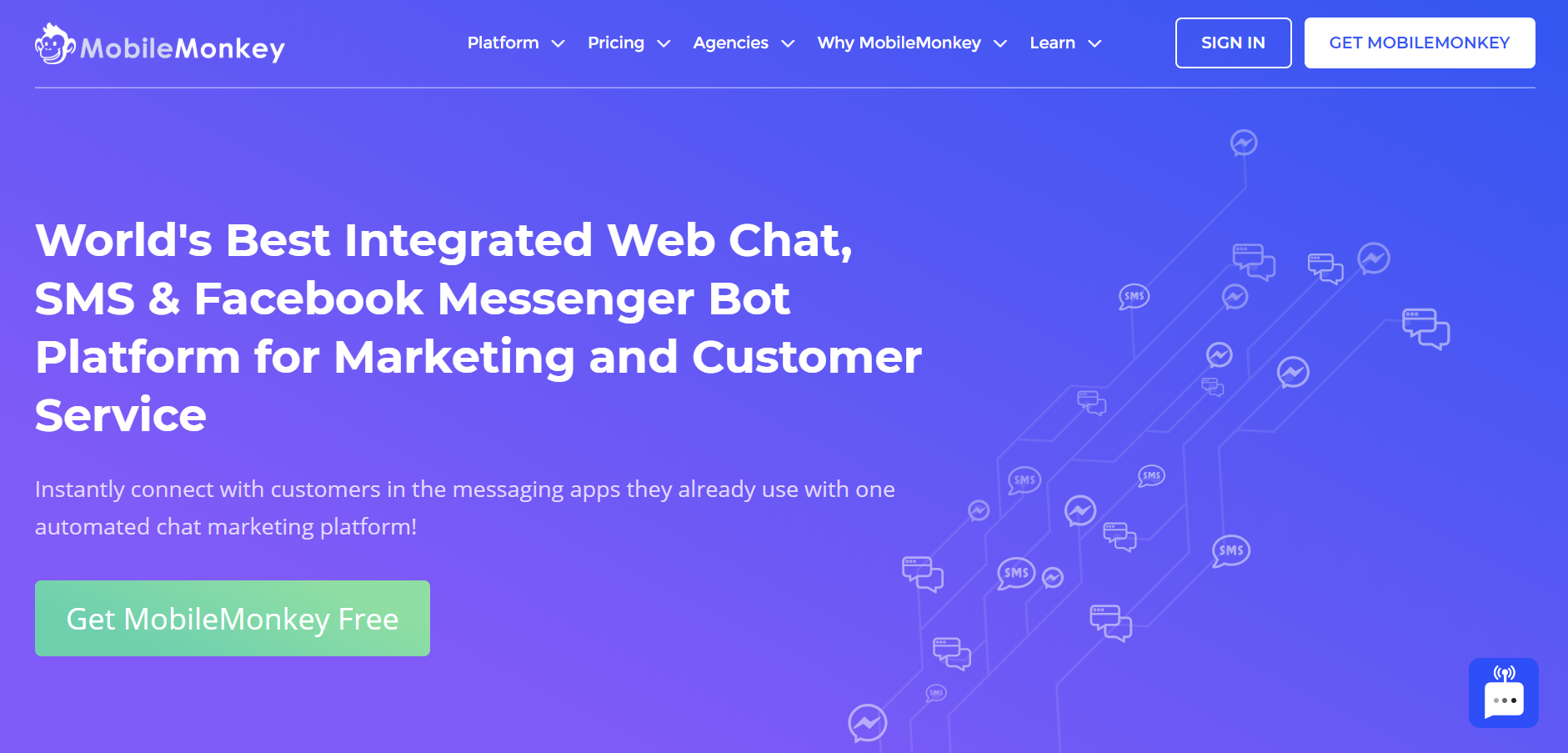 sales chatbot - MobileMonkey