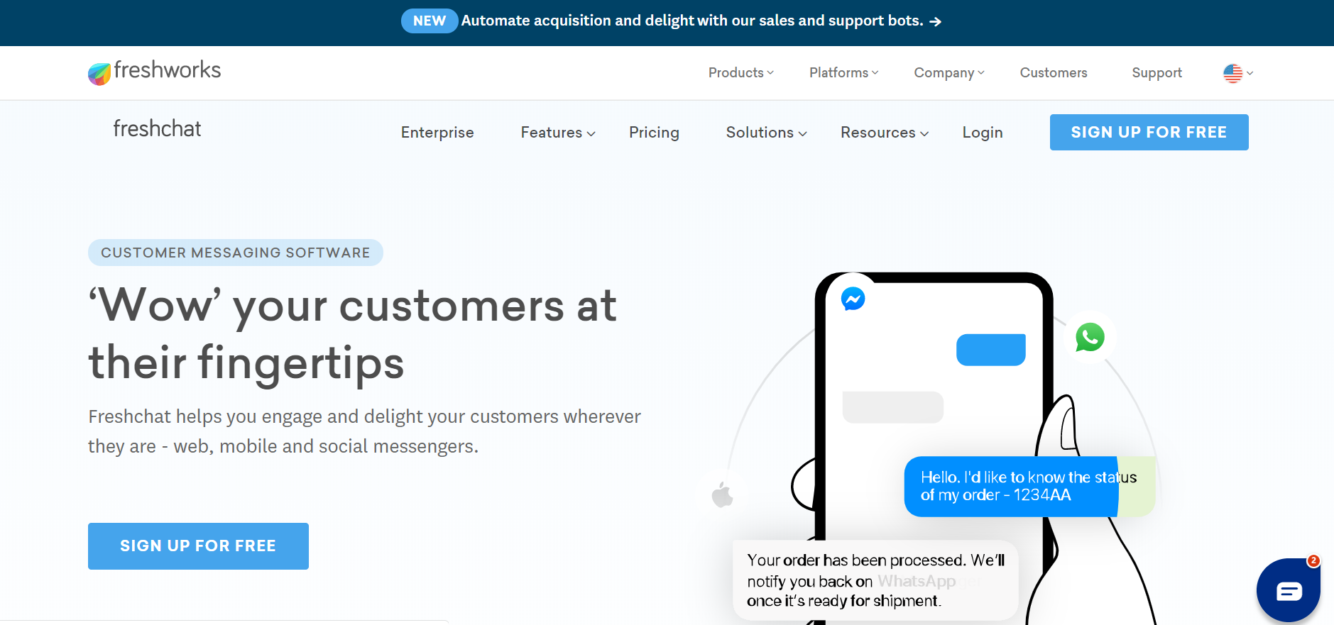 sales chatbot - Freshchat